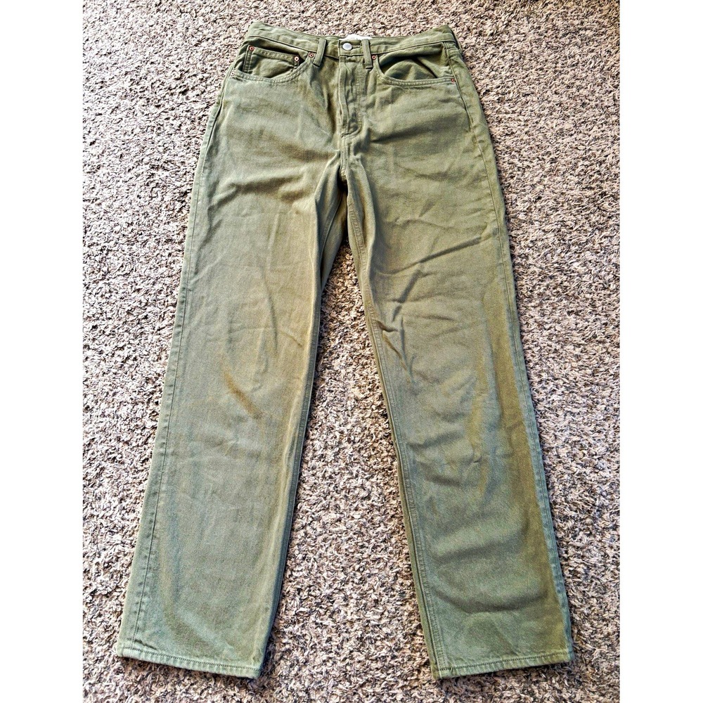 Denim Forum The Joni High Rise Loose size 28 Green Medium Wash Organic Cotton